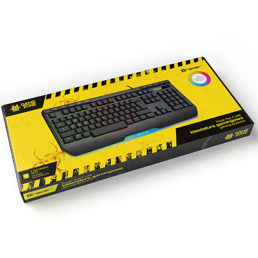 Tracer játékbillentyűzet, RGB háttérvilágítás, USB, GAMEZONE RAY X USB
