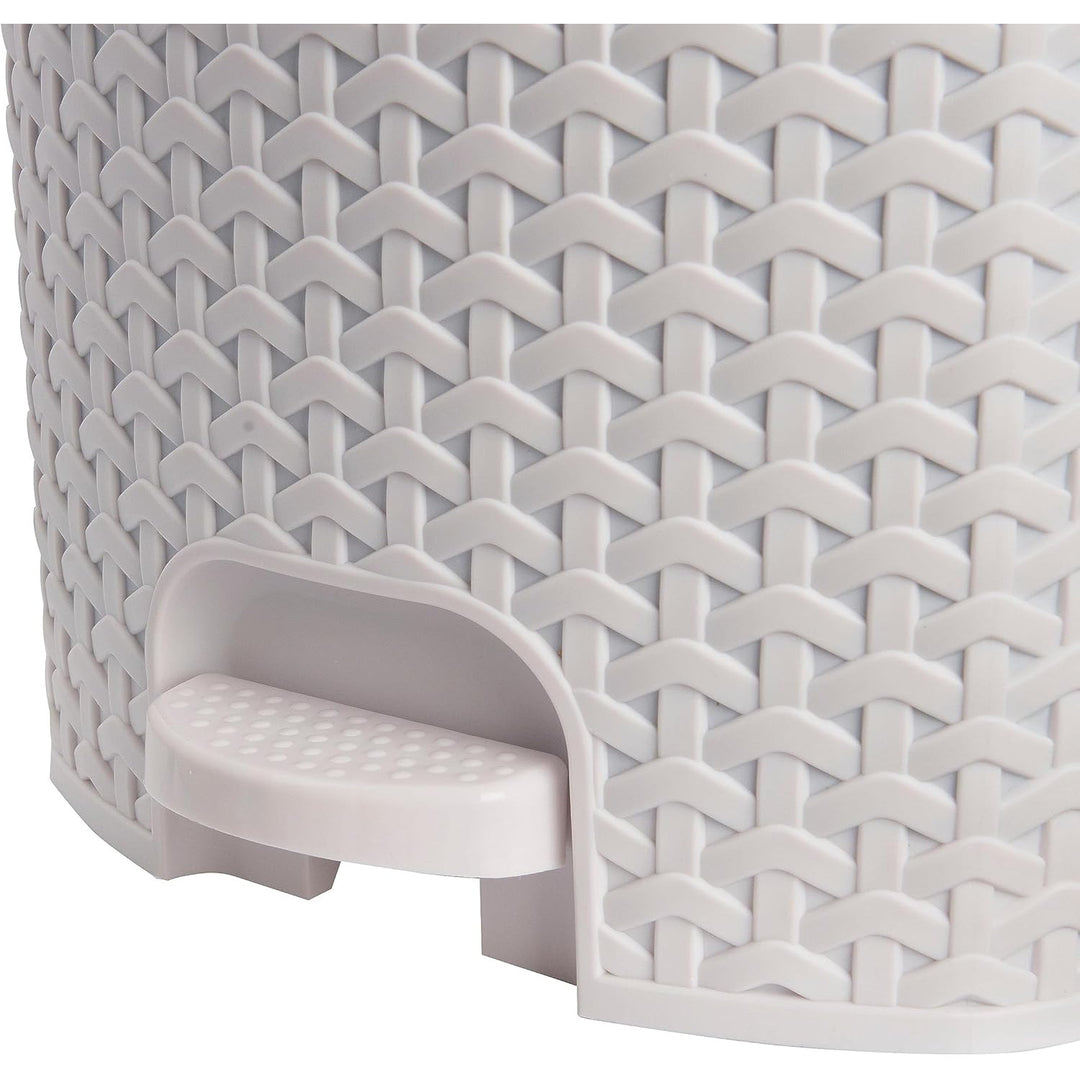 Hulladékkosár pedállal Rattan stílusú nordic white 11 L