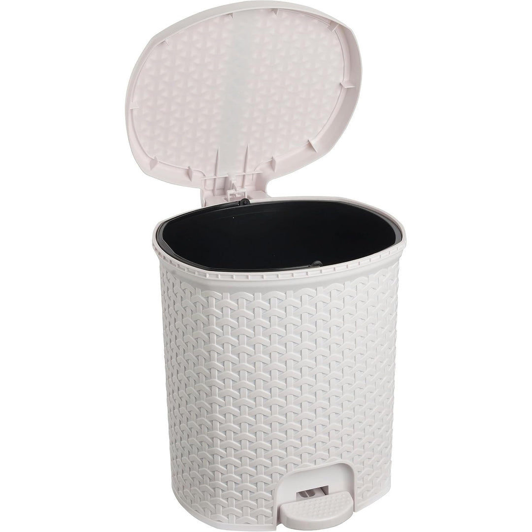 Hulladékkosár pedállal Rattan stílusú nordic white 11 L