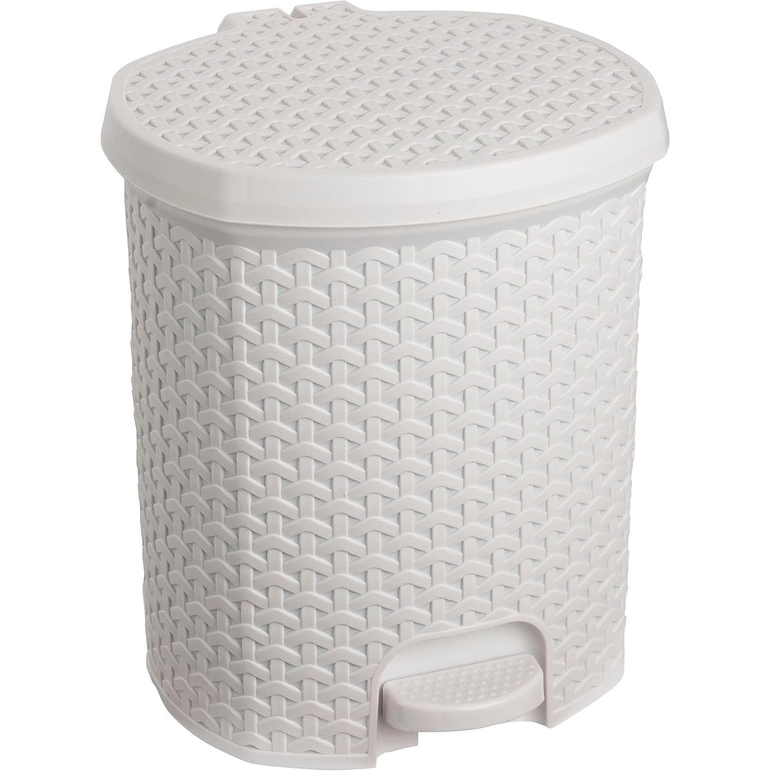 Hulladékkosár pedállal Rattan stílusú nordic white 11 L