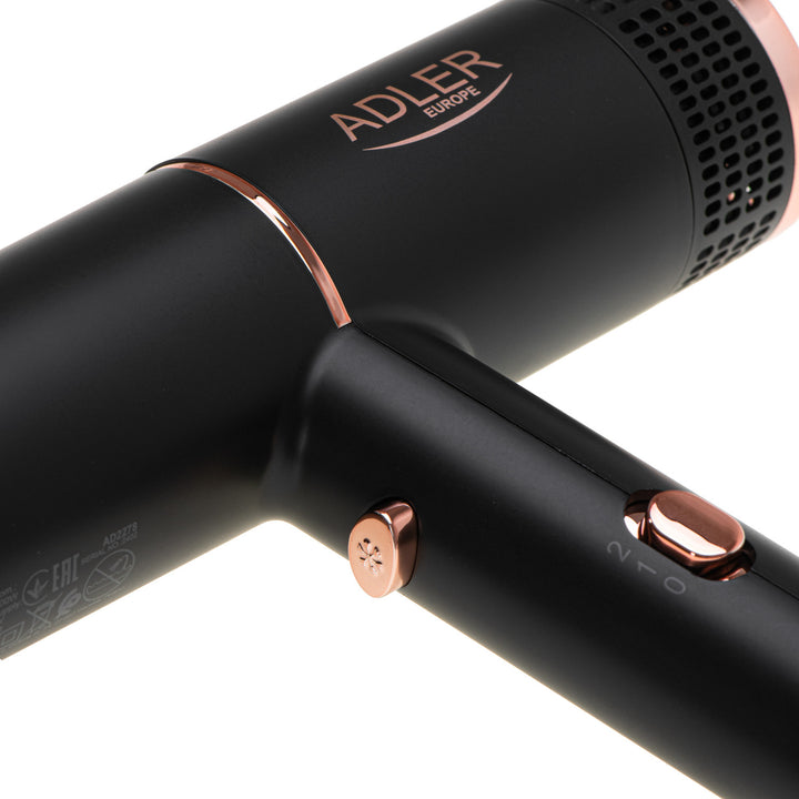 Adler hajszárító, ionizáló, 2 fúvási fokozat, fekete, AD 2278