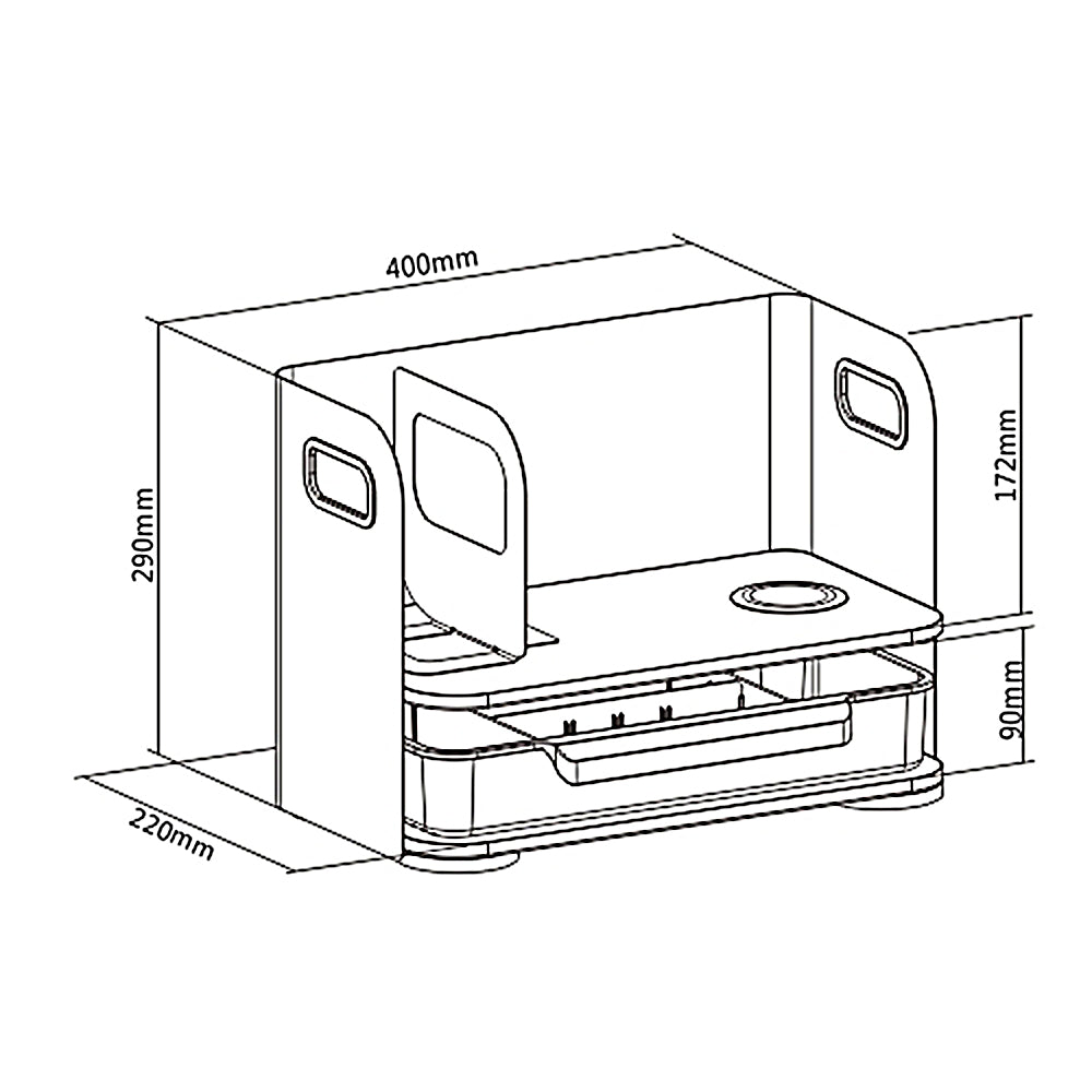 Íróasztali szervező fiókkal és vezeték nélküli töltővel Ergo Office, fehér, max. 10 kg, ER-441 + Íróasztali szervező irodai eszközökhöz 5 kg-ig ER-442