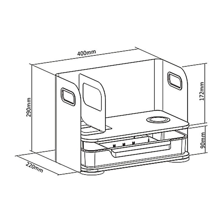 Íróasztali szervező fiókkal és vezeték nélküli töltővel Ergo Office, fehér, max. 10 kg, ER-441 + Íróasztali szervező irodai eszközökhöz 5 kg-ig ER-442