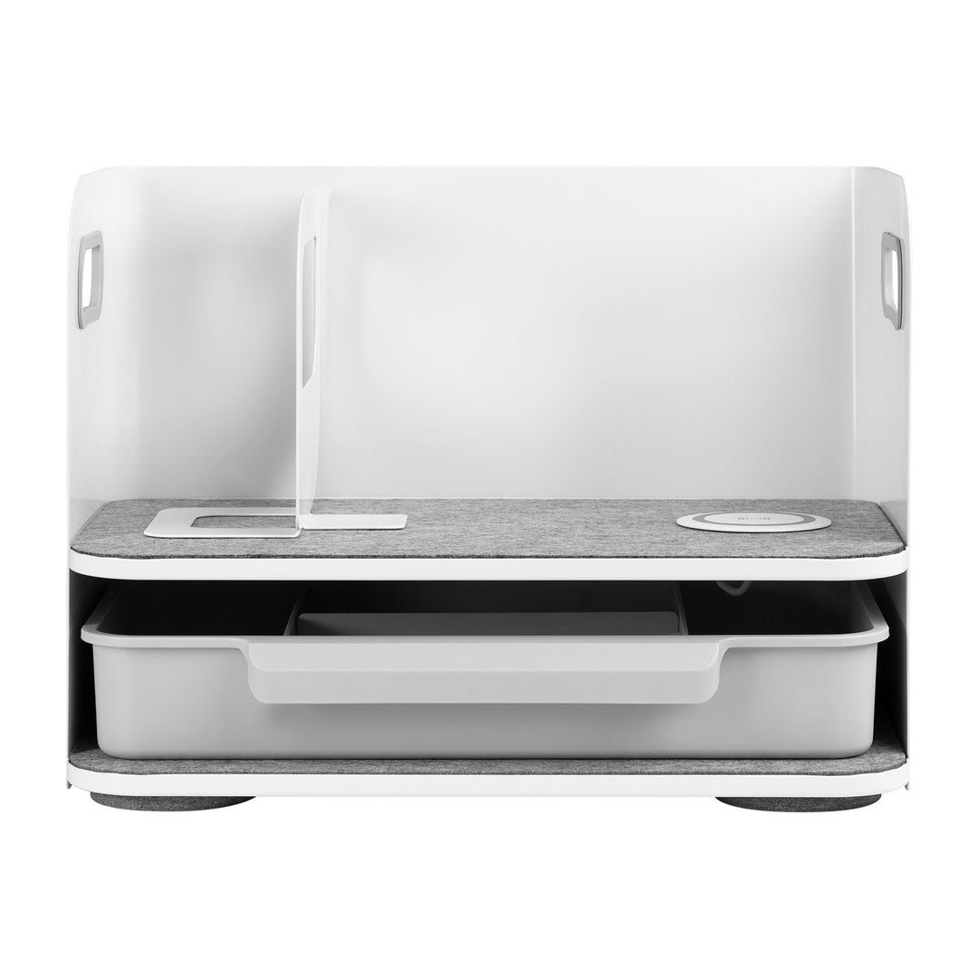Íróasztali szervező fiókkal és vezeték nélküli töltővel Ergo Office, fehér, max. 10 kg, ER-441 + Íróasztali szervező irodai eszközökhöz 5 kg-ig ER-442