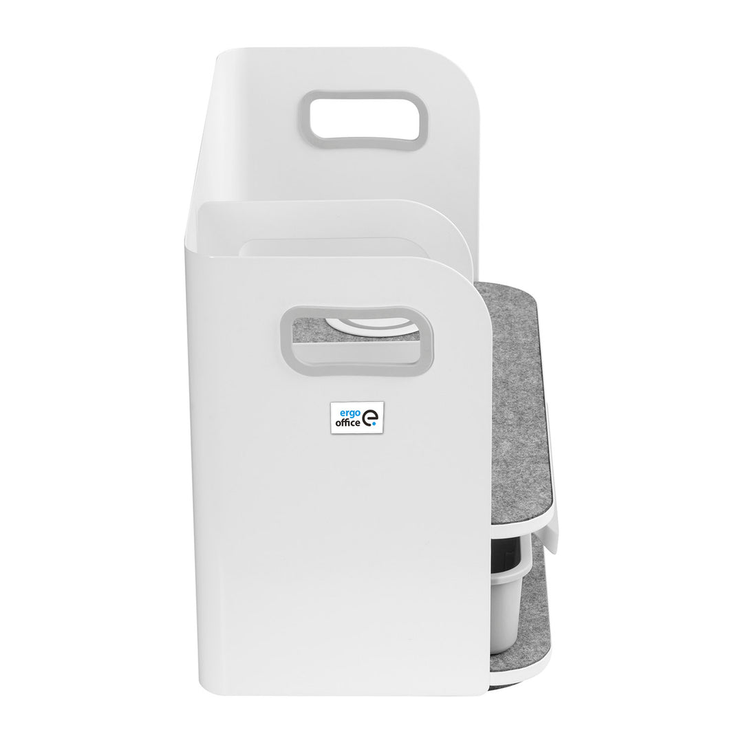 Íróasztali szervező fiókkal és vezeték nélküli töltővel Ergo Office, fehér, max. 10 kg, ER-441 + Íróasztali szervező irodai eszközökhöz 5 kg-ig ER-442