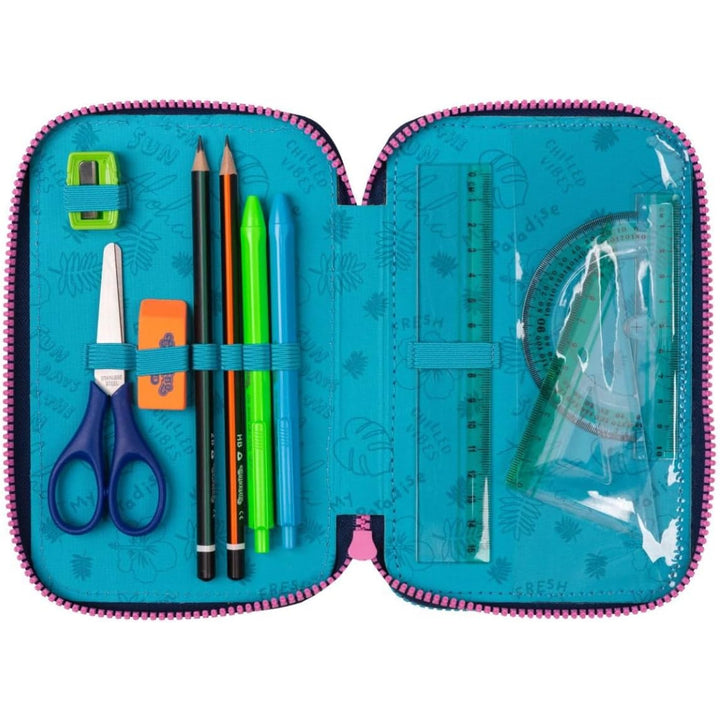 CoolPack háromrekeszes tolltartó tartozékokkal JUMPER 3 STITCH