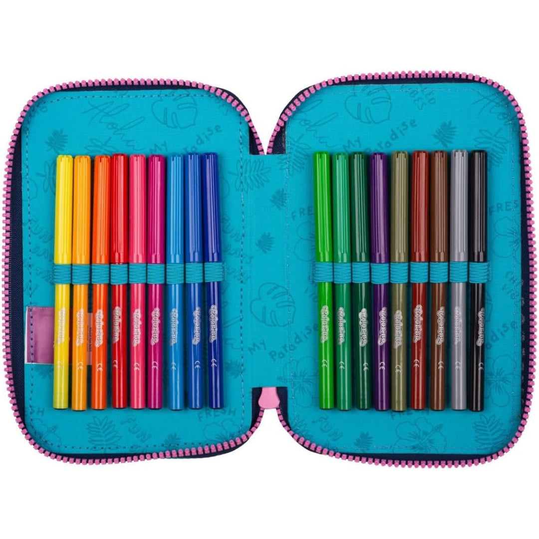 CoolPack háromrekeszes tolltartó tartozékokkal JUMPER 3 STITCH