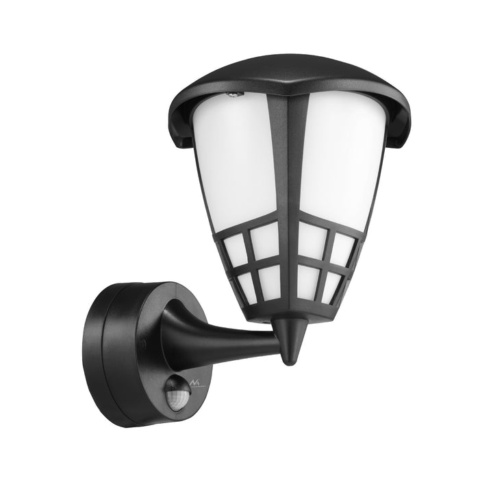 Fali lámpa 1xE27 érzékelővel Maclean, infravörös érzékelő, max. terhelés 60W, IP65, fekete, MCE518 B + LED izzó E27, 6W 230V Maclean Energy MCE267 WW meleg fehér 3000Klm 720lm retro edison dekoratív