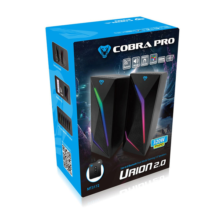Gaming 2.0 hangszórók Bluetooth-szal, színes RGB LED háttérvilágítással Media-Tech COBRA PRO URION 2.0 MT3172