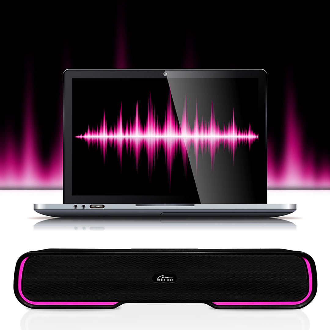 Hordozható Bluetooth hangsugárzó, többszínű RGB háttérvilágítás, RMS 10W, PMPO 450W, FM rádió, MP3. AUX, beépített újratölthető akkumulátor, Media-Tech PHANTOM BT