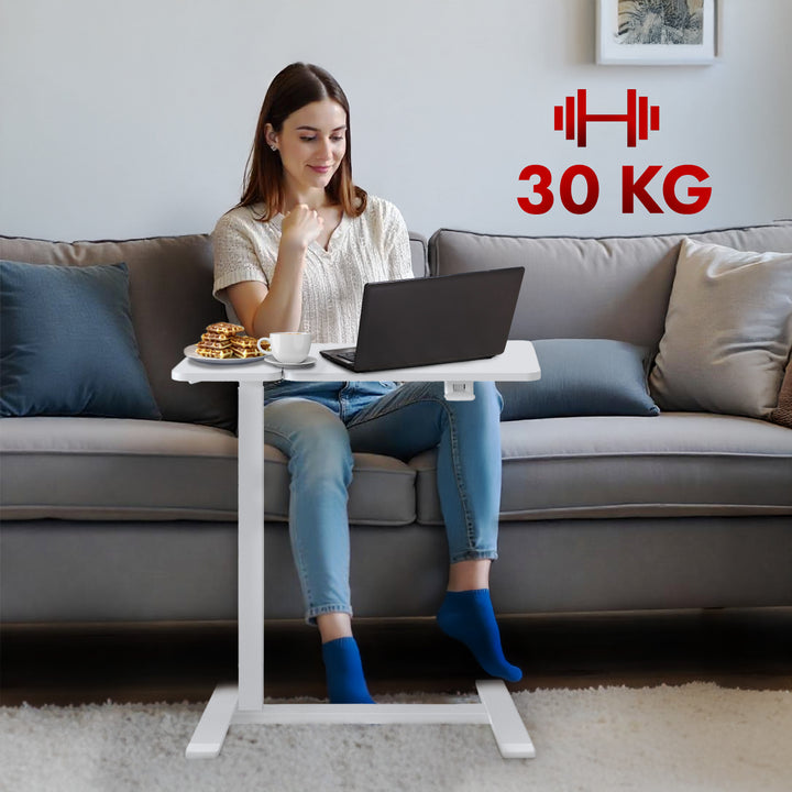 Maclean mobil íróasztal/laptop állvány, fehér, állítható magasság 76-109cm, max. 30kg , MC-120 W