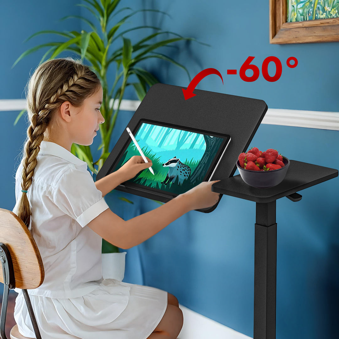 Maclean mobil íróasztal/laptop állvány, fekete, állítható magasság 76-109cm, max. 30kg , MC-120 B