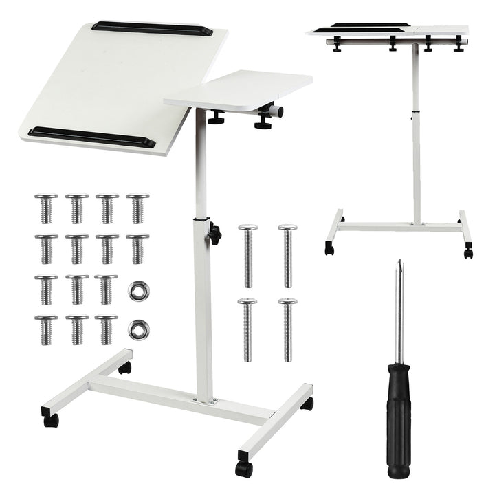 Mobil íróasztal/laptop állvány Maclean, fehér, állítható magasság 59-89cm, max. 30kg , MC-121 W