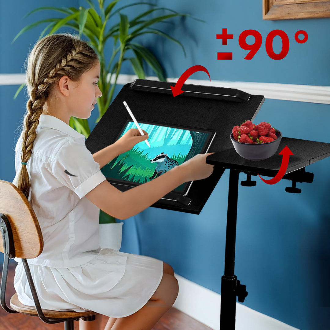 Mobil íróasztal/laptop állvány Maclean, fekete, állítható magasság 59-89cm, max. 30kg , MC-121 B