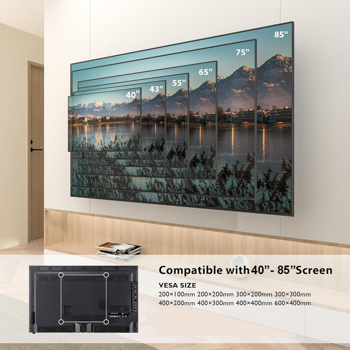 Maclean ultra lapos fali tartó TV-hez, 40-85", max VESA 600x400, terhelés 80kg-ig, MC-123