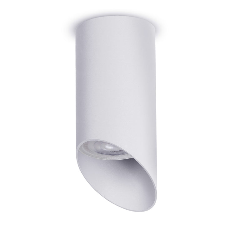 Maclean felszíni lámpatest/cső, spot, kerek, alumínium, GU10, 55x130mm, fehér, MCE360 W+LED izzó GU10 7W Maclean Energy MCE437 WW melegfehér 3000K, 220-240V~, 50/60Hz, 490 lumenes