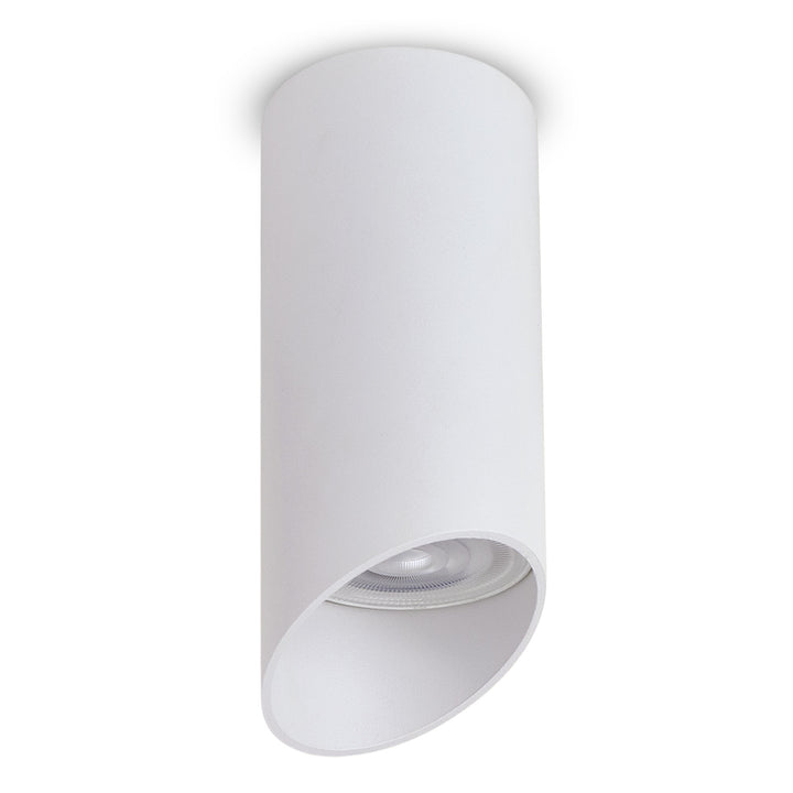 Maclean felszíni lámpatest/cső, spot, kerek, alumínium, GU10, 55x130mm, fehér, MCE360 W+LED izzó GU10 7W Maclean Energy MCE437 WW melegfehér 3000K, 220-240V~, 50/60Hz, 490 lumenes