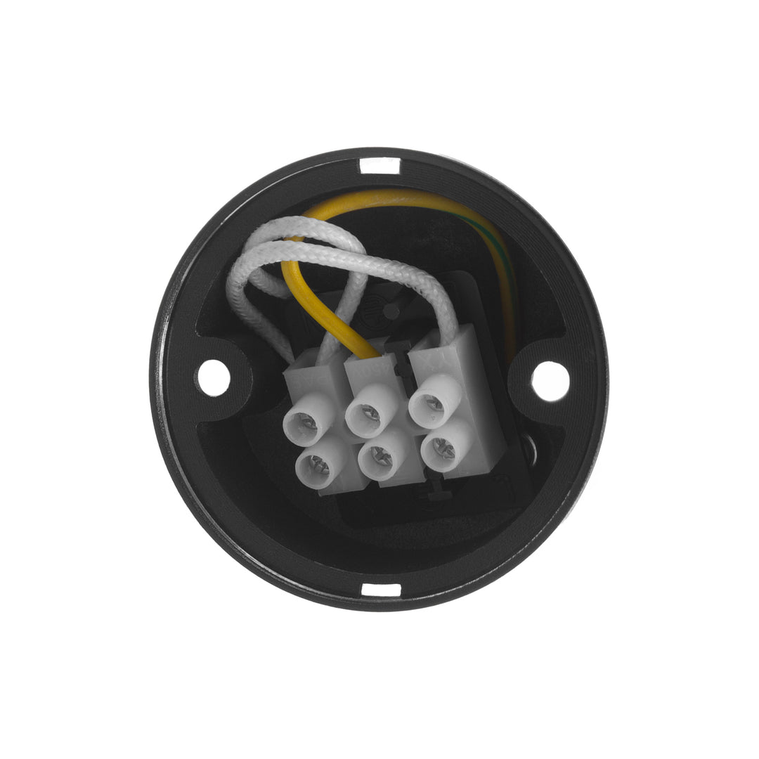 Maclean felszíni lámpatest/cső, spot, kerek, alumínium, GU10, 55x130mm, fekete színű, MCE360 B 3db + LED izzó GU10 7W Maclean Energy MCE437 WW meleg fehér 3000K, 220-240V~, 50/60Hz, 3db