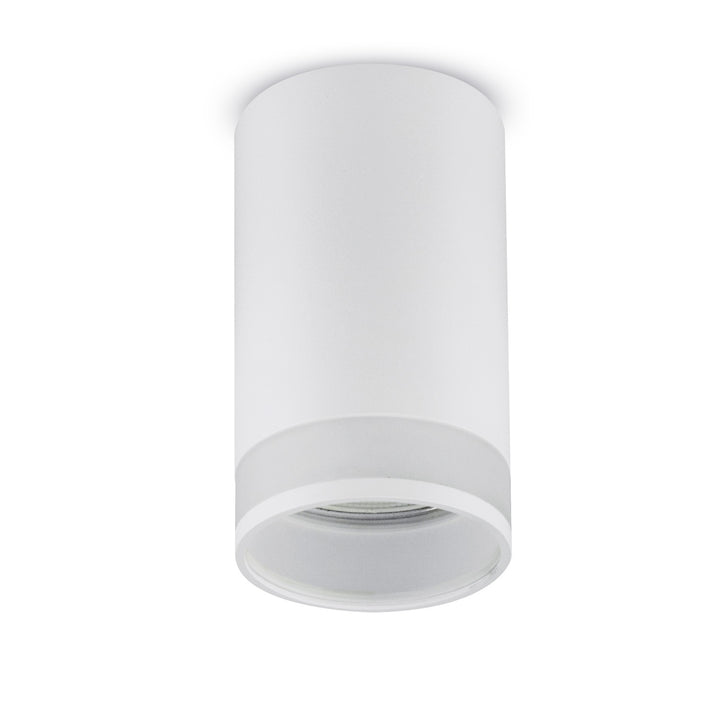 Maclean felszíni lámpatest/cső, spot, kerek, alumínium, GU10, 55x130mm, fehér, MCE361 W+LED izzó GU10 7W Maclean Energy MCE437 WW melegfehér 3000K, 220-240V~, 50/60Hz, 490 lumenes