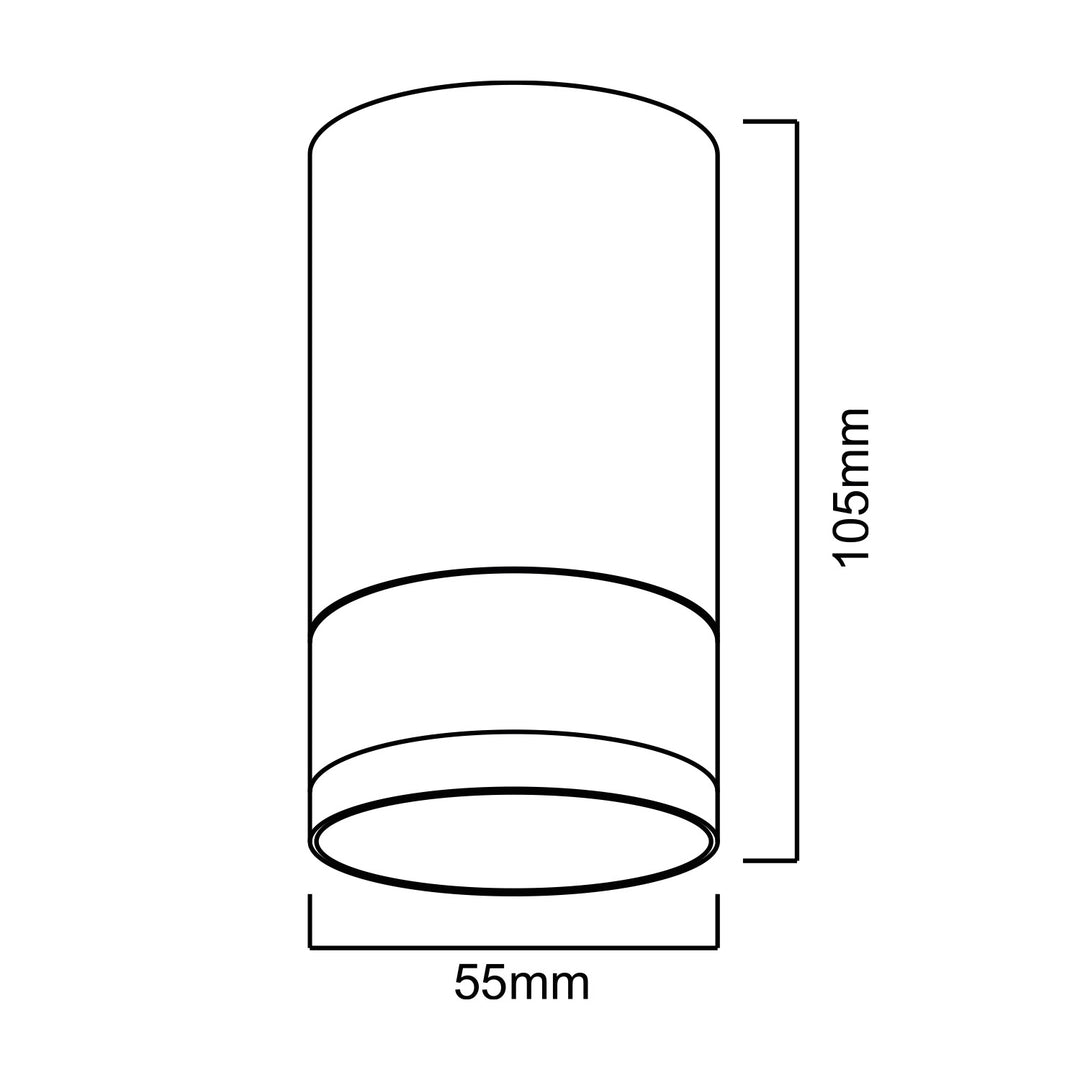 Maclean felszíni lámpatest/cső, spot, kerek, alumínium, GU10, 55x130mm, fekete, MCE361 B + LED izzó GU10 7W Maclean Energy MCE437 WW meleg fehér 3000K, 220-240V~, 50/60Hz, 490 lm