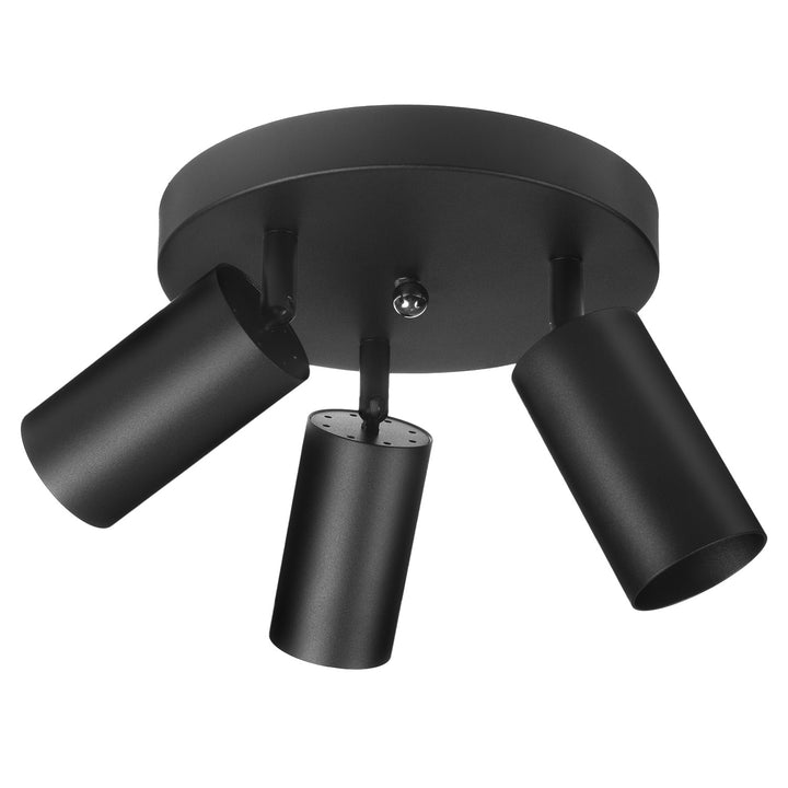Maclean mennyezeti lámpa, spot, mozgatható, alumínium, 3xGU10, 55x90mm, matt fekete, MCE362 B + LED izzó GU10 7W Maclean Energy MCE437 WW meleg fehér 3000K, 220-240V~, 50/60Hz 3db