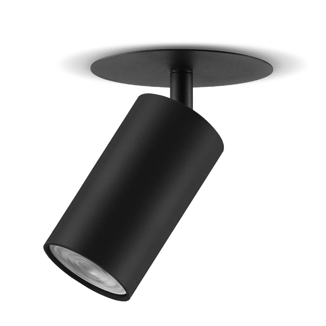 Maclean süllyesztett lámpatest/cső, spot, kerek, alumínium, GU10, 55x130mm, fekete színű, MCE364 B 3db+ LED izzó GU10 7W Maclean Energy MCE437 NW semleges fehér 4000K, 220-240V~, 50/60Hz, 3db