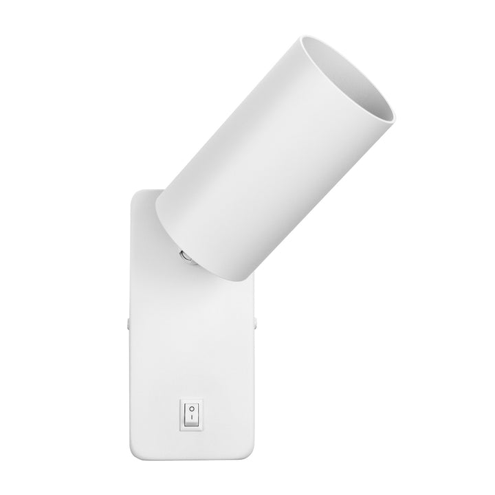 Maclean Fali lámpa/fali lámpa, spot, kerek, GU10, 55x90mm-es kapcsolóval, fehér, MCE369 W+LED izzó GU10 7W Maclean Energy MCE437 NW semleges fehér 4000K, 220-240V~, 50/60Hz, 490 lumen, 490 lumen