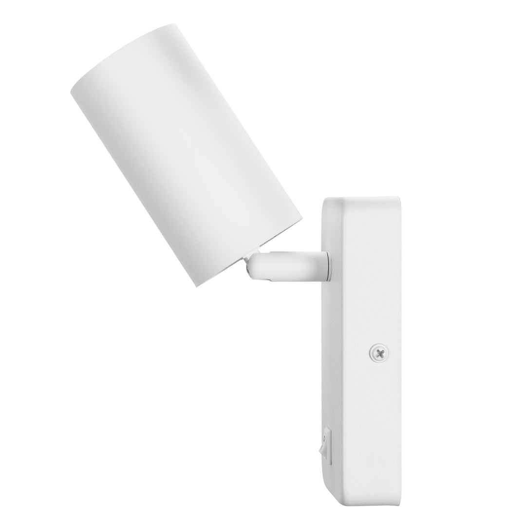 Maclean Fali lámpa/fali lámpa, spot, kerek, GU10, 55x90mm-es kapcsolóval, fehér, MCE369 W+LED izzó GU10 7W Maclean Energy MCE437 NW semleges fehér 4000K, 220-240V~, 50/60Hz, 490 lumen, 490 lumen