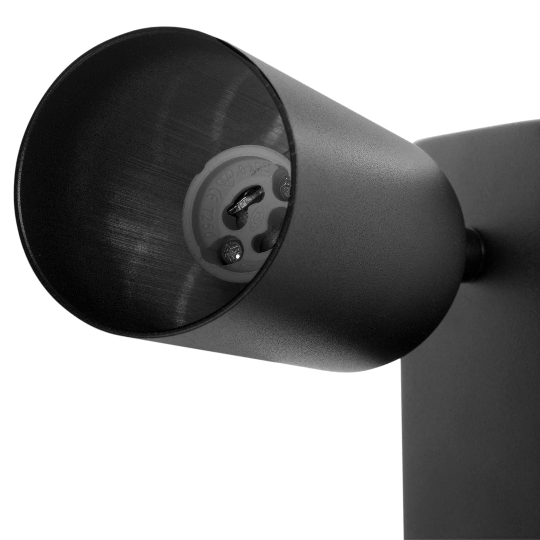 Maclean fali lámpa / fali lámpa, spot, kerek, GU10, 55x90mm-es kapcsolóval, fekete színű, MCE369 B+ LED izzó GU10 7W Maclean Energy MCE437 WW meleg fehér 3000K, 220-240V~, 50/60Hz, 490 lumenes
