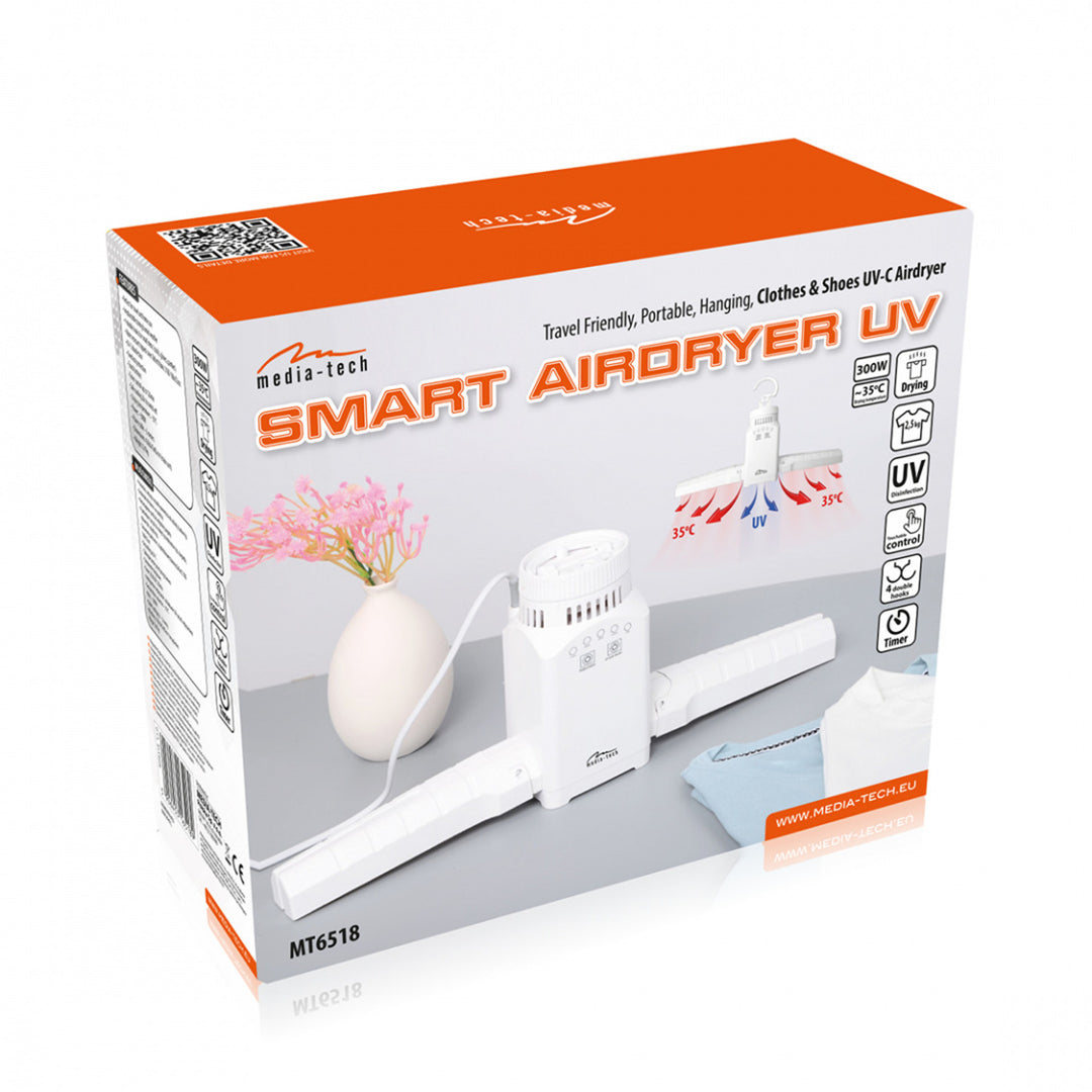 Mobil, falra szerelhető légszárító ruhák, cipők stb. számára UV fertőtlenítéssel SMART AIRDRYER UV
