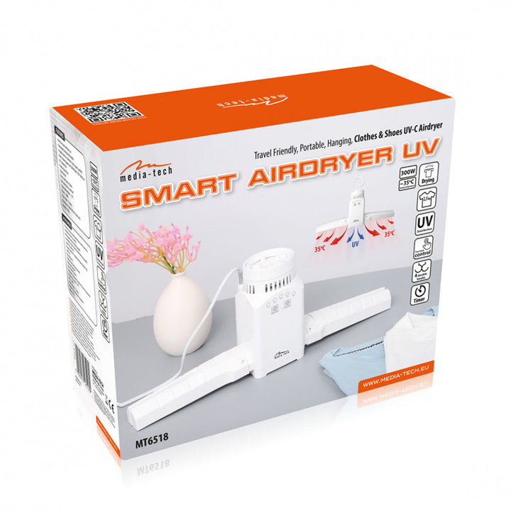 Mobil, falra szerelhető légszárító ruhák, cipők stb. számára UV fertőtlenítéssel SMART AIRDRYER UV