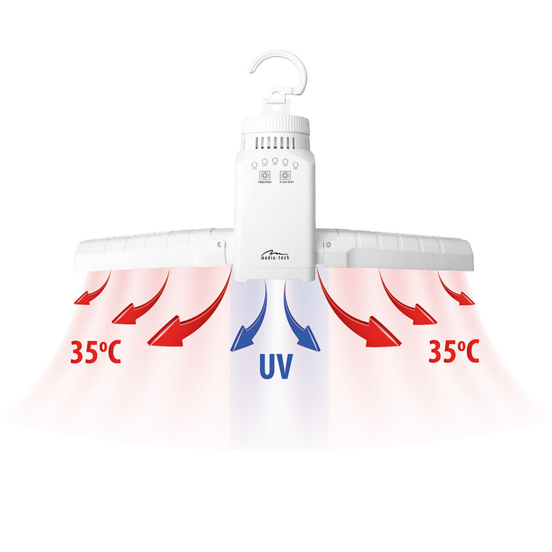 Mobil, falra szerelhető légszárító ruhák, cipők stb. számára UV fertőtlenítéssel SMART AIRDRYER UV
