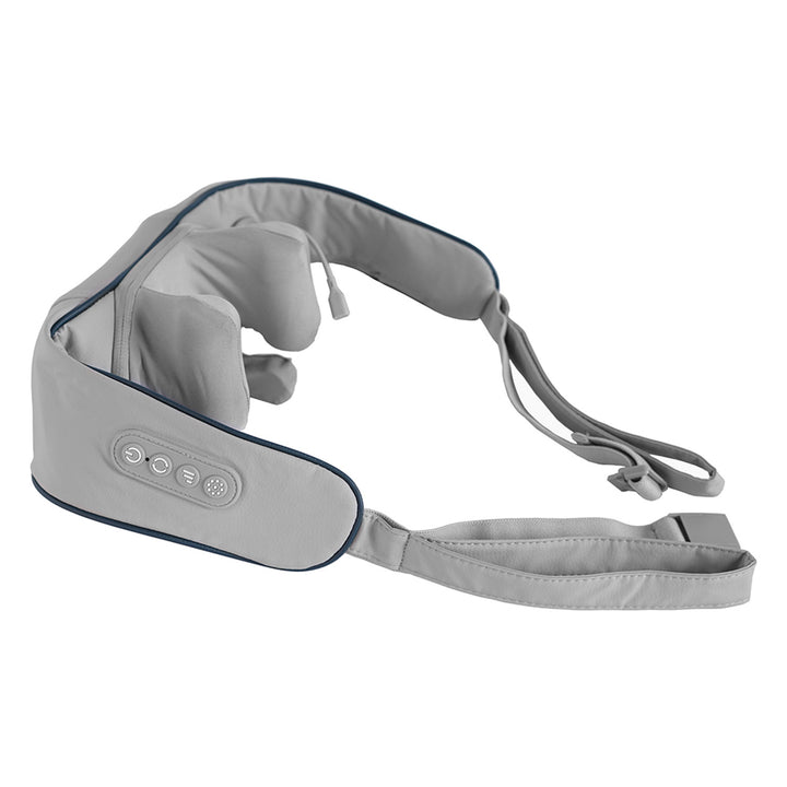 Váll- és nyakmasszírozó. Shiatsu, 5D kézimitáció, 6 masszázsfej, 3 üzemmód, 3 sebesség, vezeték nélküli, USB-C töltőport Nyak- és vállmasszírozó masszírozó.