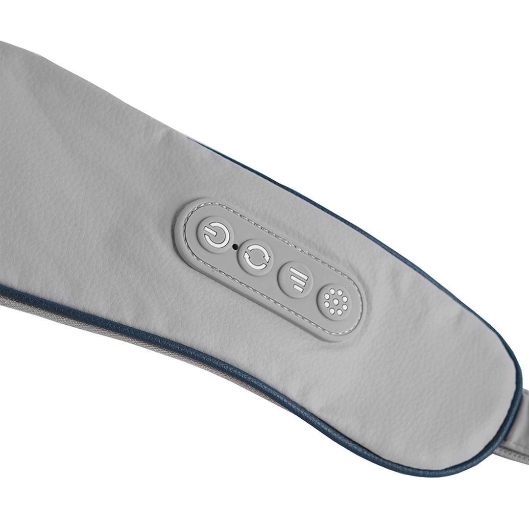 Váll- és nyakmasszírozó. Shiatsu, 5D kézimitáció, 6 masszázsfej, 3 üzemmód, 3 sebesség, vezeték nélküli, USB-C töltőport Nyak- és vállmasszírozó masszírozó.