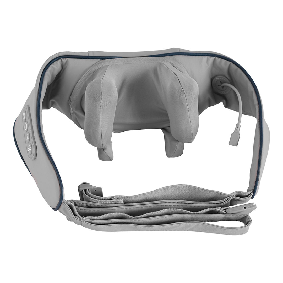 Váll- és nyakmasszírozó. Shiatsu, 5D kézimitáció, 6 masszázsfej, 3 üzemmód, 3 sebesség, vezeték nélküli, USB-C töltőport Nyak- és vállmasszírozó masszírozó.