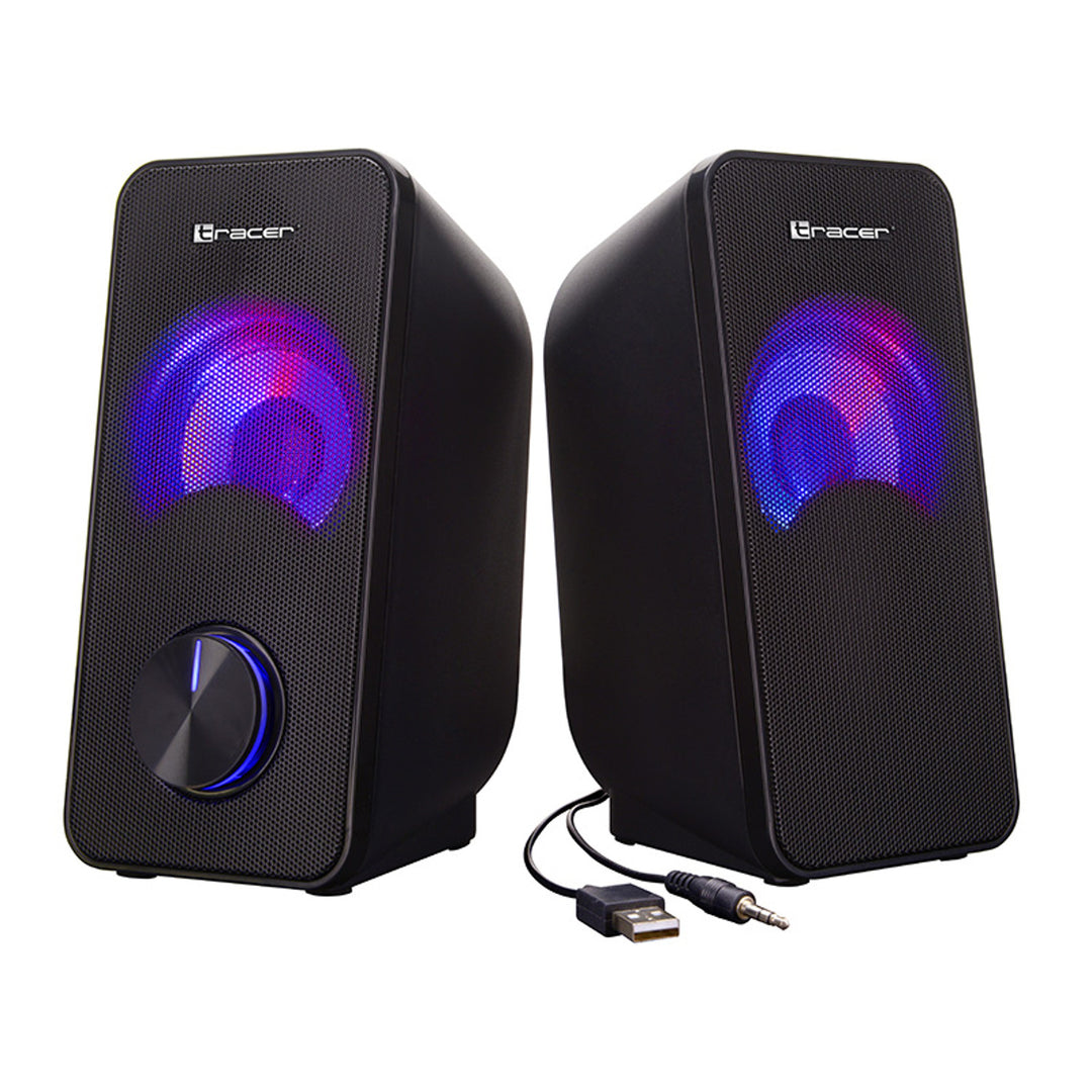 Tracer hangszórók, RGB háttérvilágítás, 6 W RMS, USB tápegység, Loop