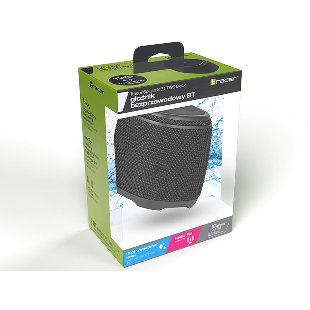 TRACER vezeték nélküli hangszóró, Bluetooth 5.1, TWS technológia, 5W, Splash S
