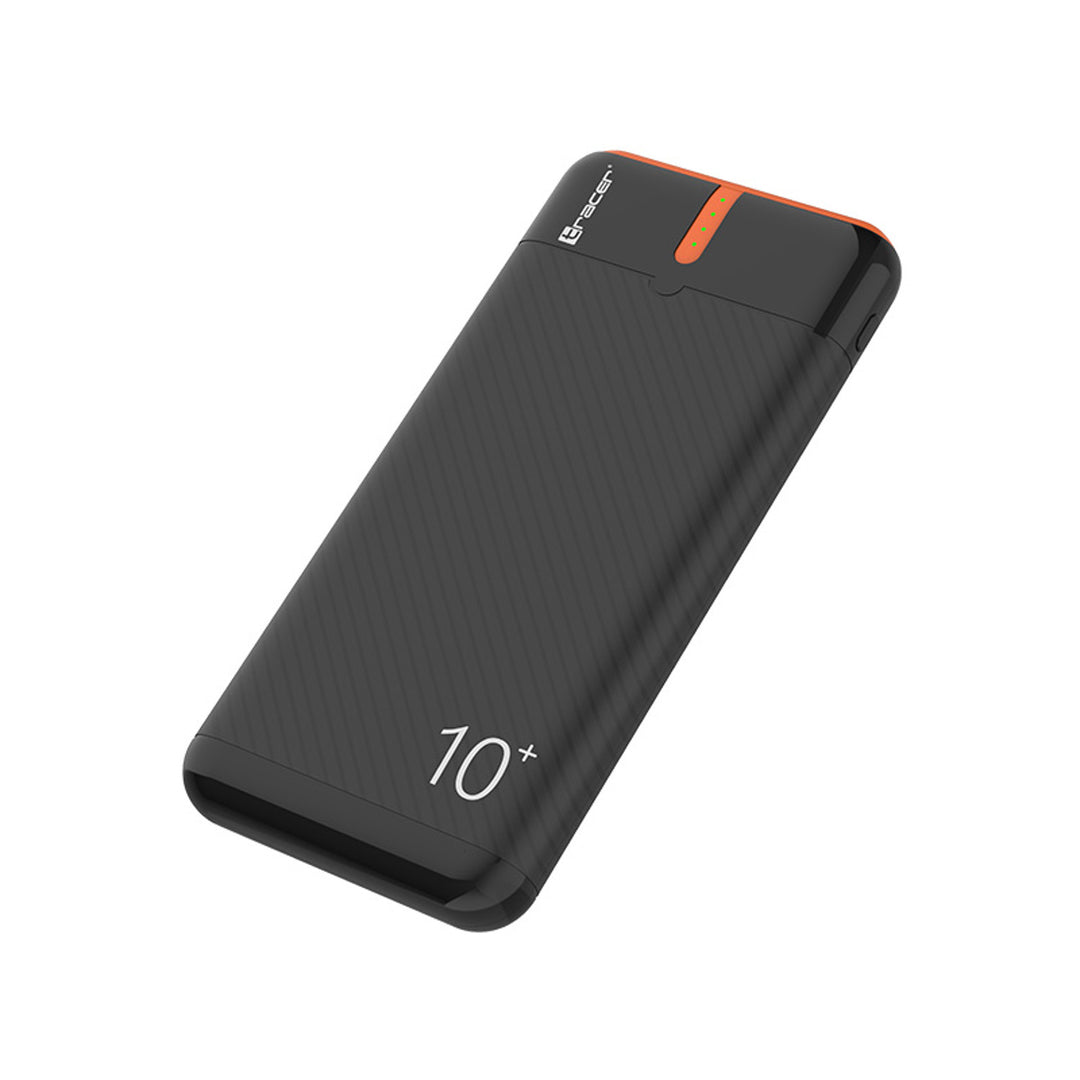 Tracer Powerbank, 10000 mAh, fekete és narancssárga, USB C, 2A, EnerGo