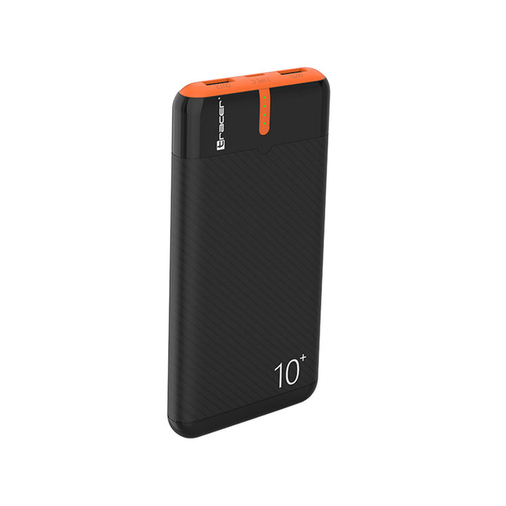 Tracer Powerbank, 10000 mAh, fekete és narancssárga, USB C, 2A, EnerGo