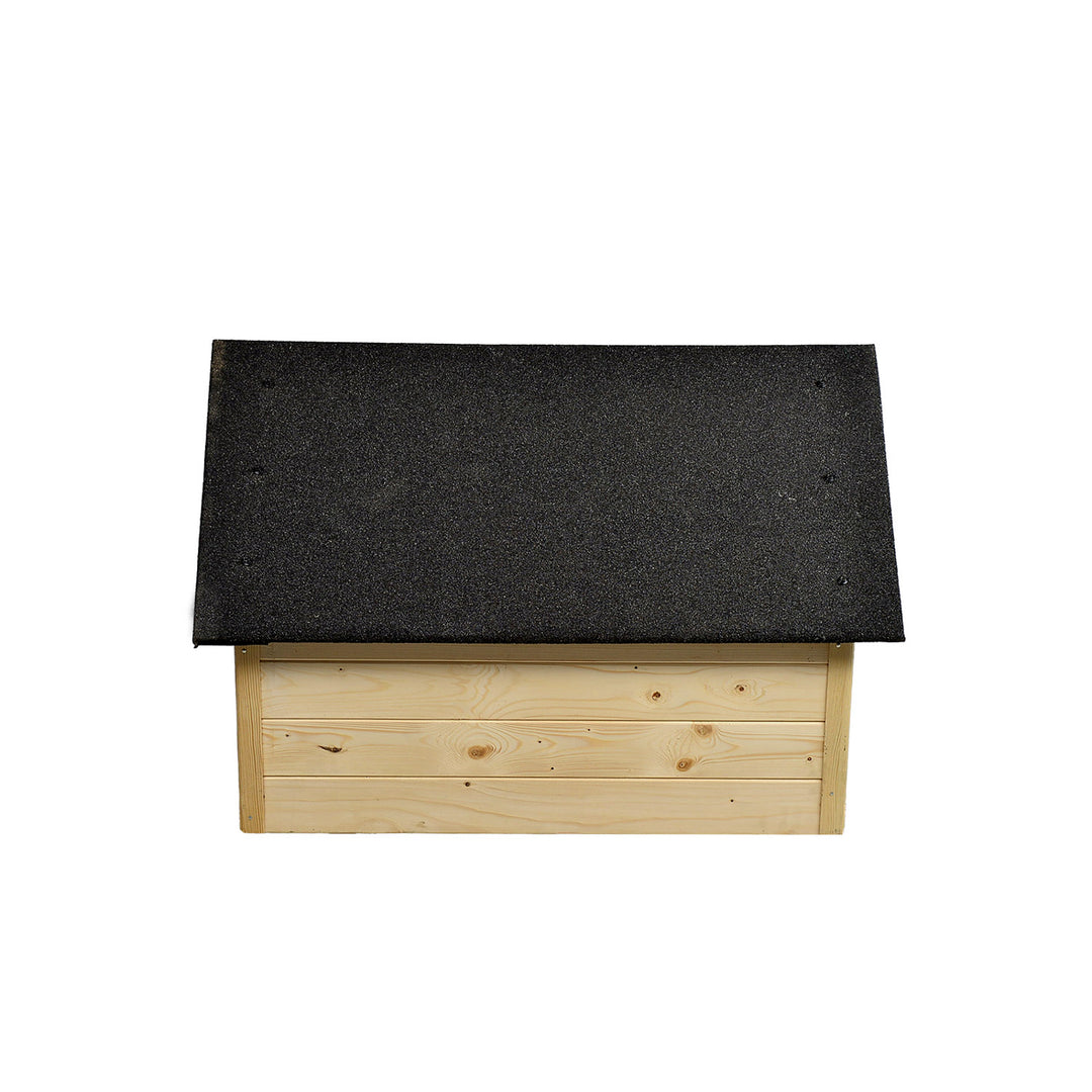 Kutya és macska fészer Woodok, szigetelt, fa, nagy XL, önszerelés és festés, impregnált tölgyfa fehérítve