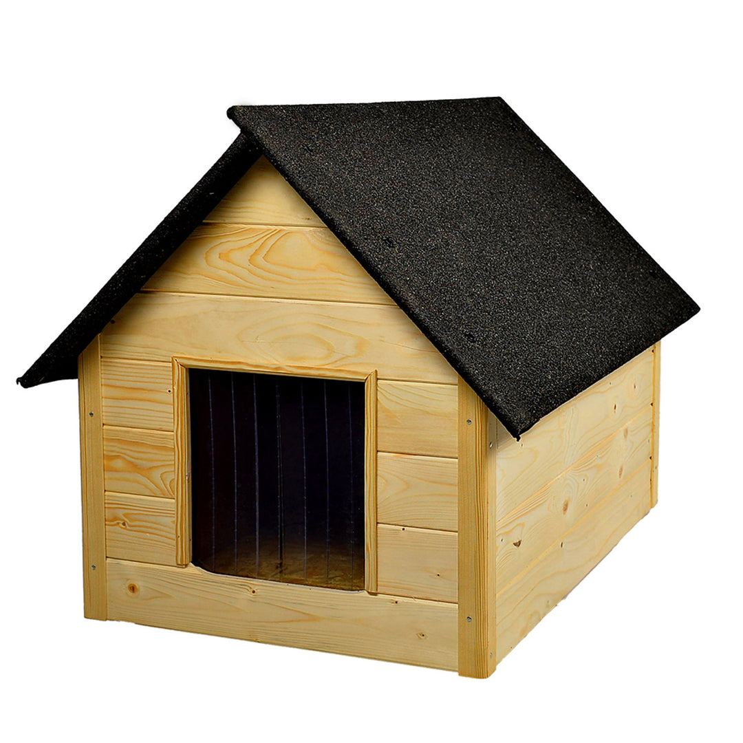 Kutya és macska fészer Woodok, szigetelt, fa, nagy XL, önszerelés és festés, impregnált tölgyfa fehérítve