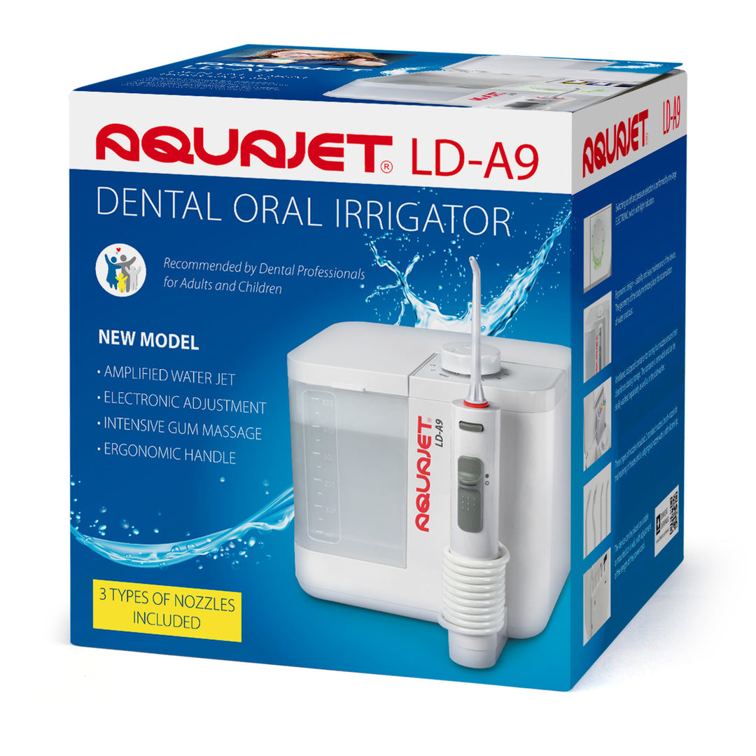Aquajet irrigátor, elektronikus vezérlés, 500 ml-es tartály, 4 tipp, LD-A9