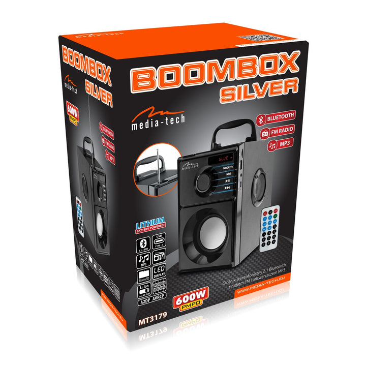 Media-Tech vezeték nélküli hangszóró, Bluetooth 5.1, FM rádió, AUX, RMS 15W, MT3179