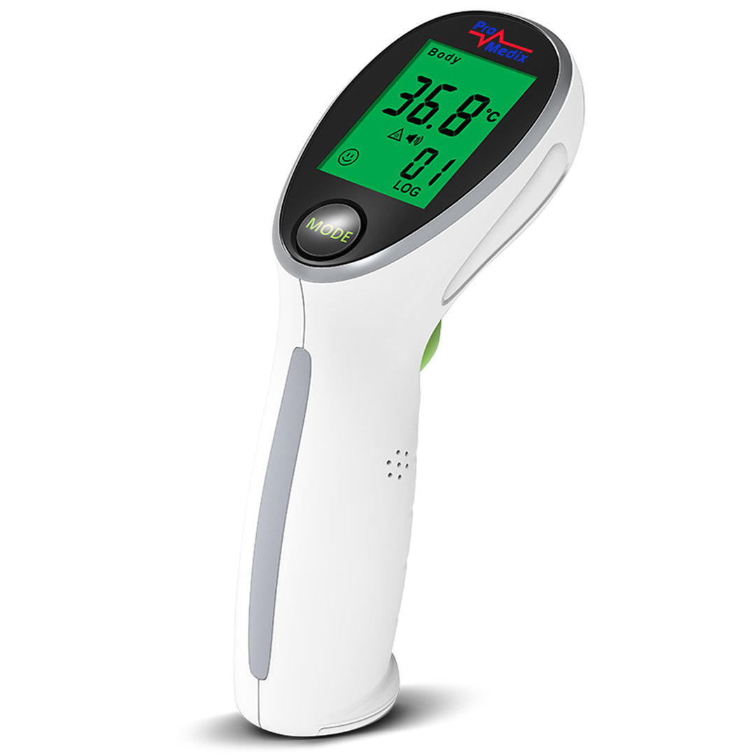 Promedix PR-812 panda baba inhalátor, porlasztó, maszk, szűrőkészlet + infravörös érintésmentes orvosi hőmérő Promedix PR-960