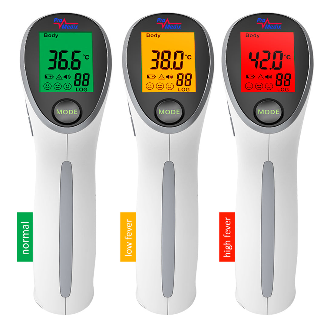 Promedix PR-812 panda baba inhalátor, porlasztó, maszk, szűrőkészlet + infravörös érintésmentes orvosi hőmérő Promedix PR-960