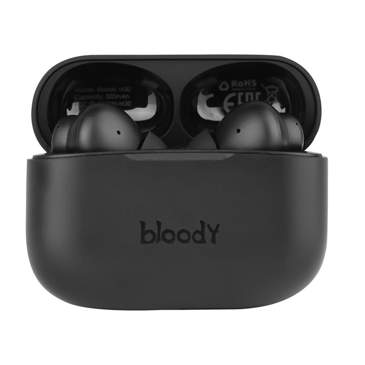 A4TECH vezeték nélküli fejhallgató, Bluetooth 5.0, BLOODY TWS M30 Fekete