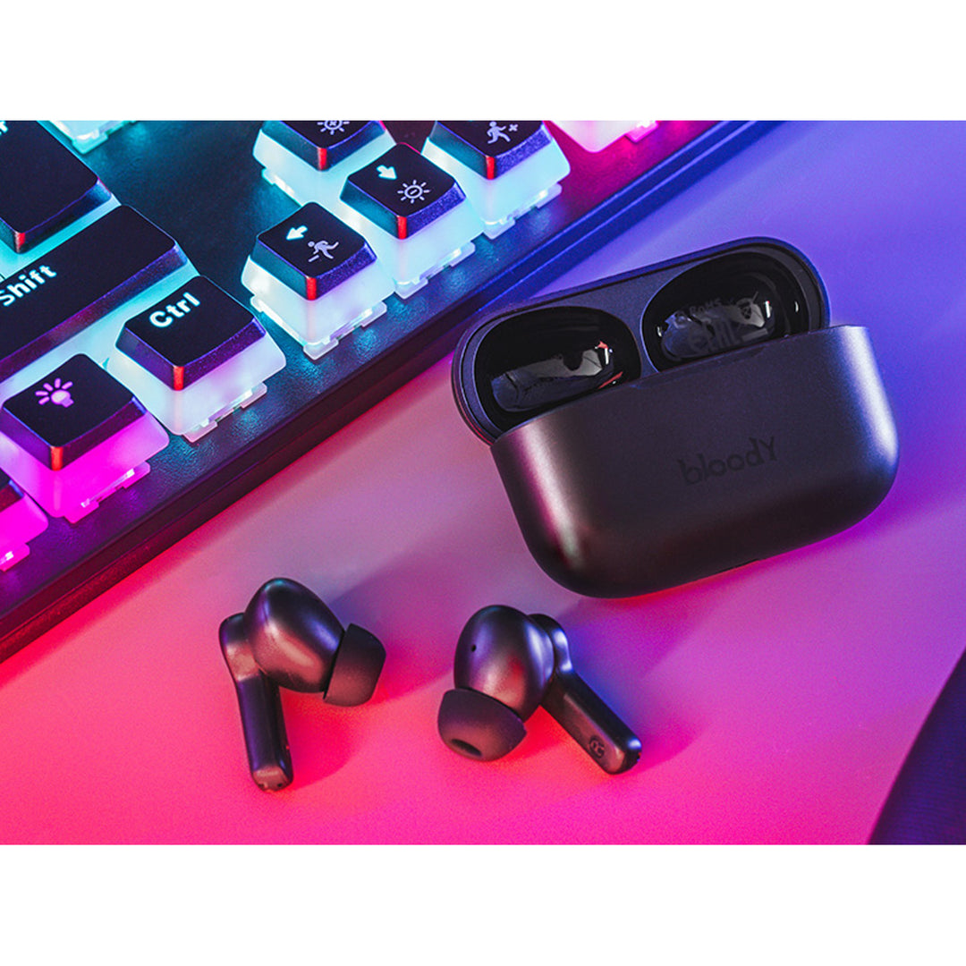 A4TECH vezeték nélküli fejhallgató, Bluetooth 5.0, BLOODY TWS M30 Fekete
