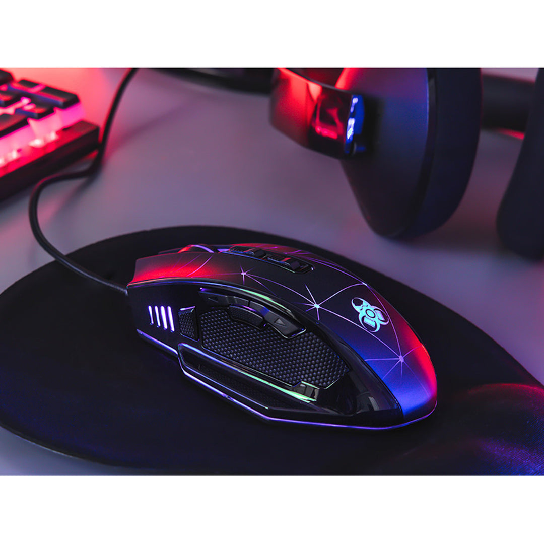 Tracer gaming egér, RGB háttérvilágítás, 7200 DPI, Space