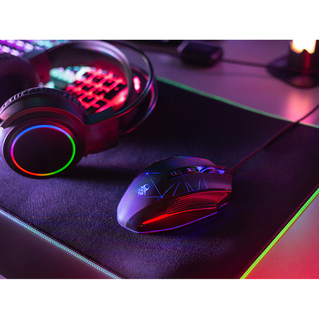 Tracer gaming egér, RGB háttérvilágítás, 7200 DPI, Space