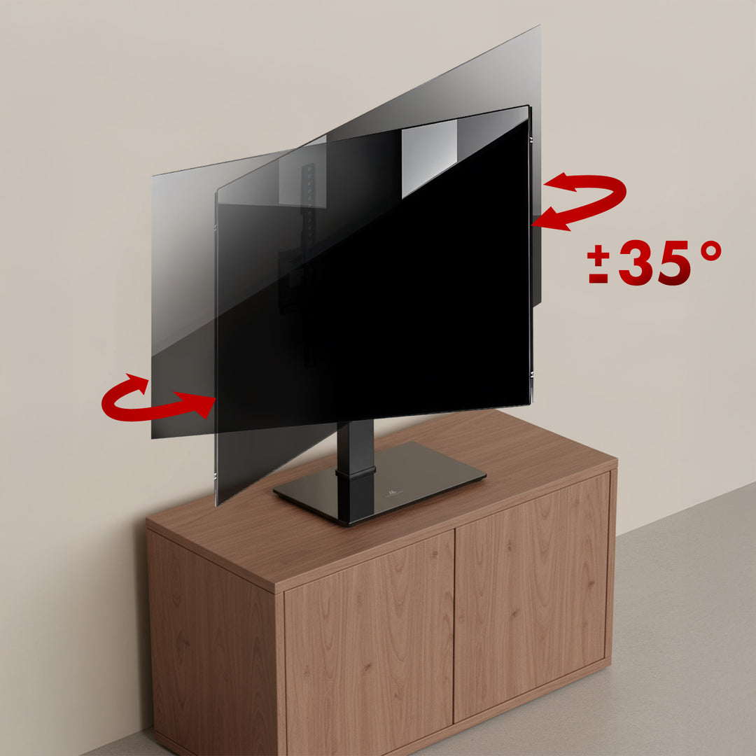 Univerzális TV állvány Maclean, RTV szekrényhez, állvány, max. 40kg, max. VESA 400x400, magasság- és szögbeállítás, 32-65" TV-hez, MC-124